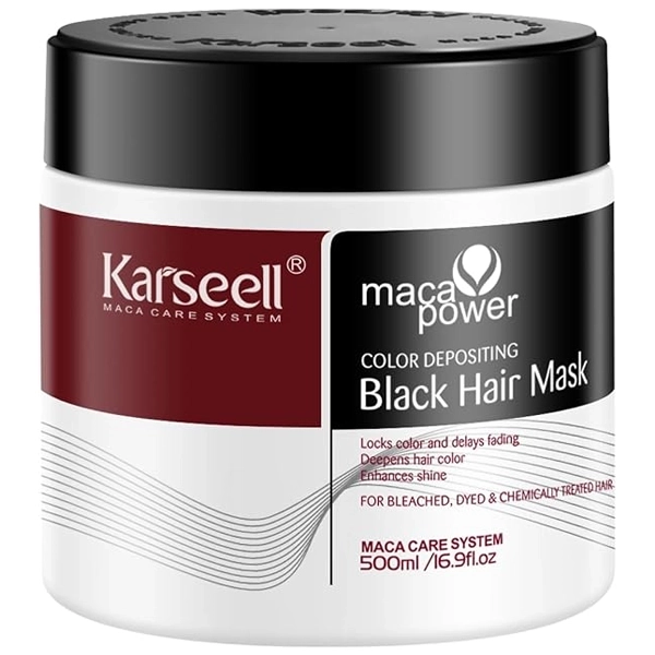 Máscara Capilar Karseell Maca Power Color Depositing Black Hair de 500ml