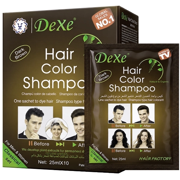 Dexe Shampoo Colorante Hair Color Dark Brown 10 Unidades 25ML