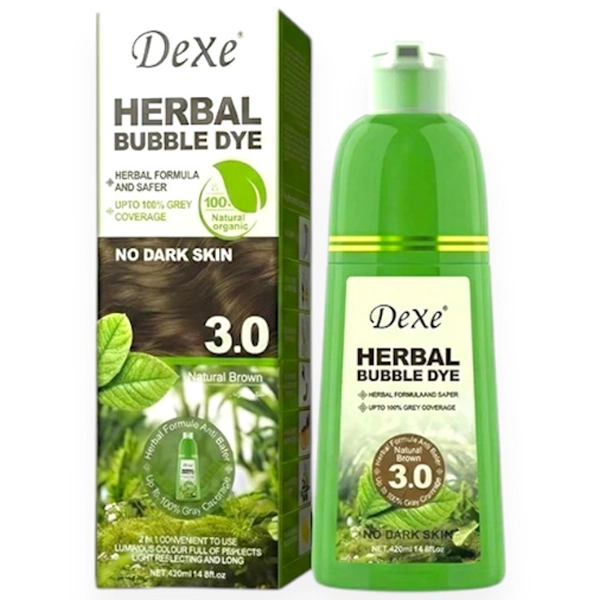 Dexe Shampoo Colorante Herbal Bubble Dye Natural Brown 420ML
