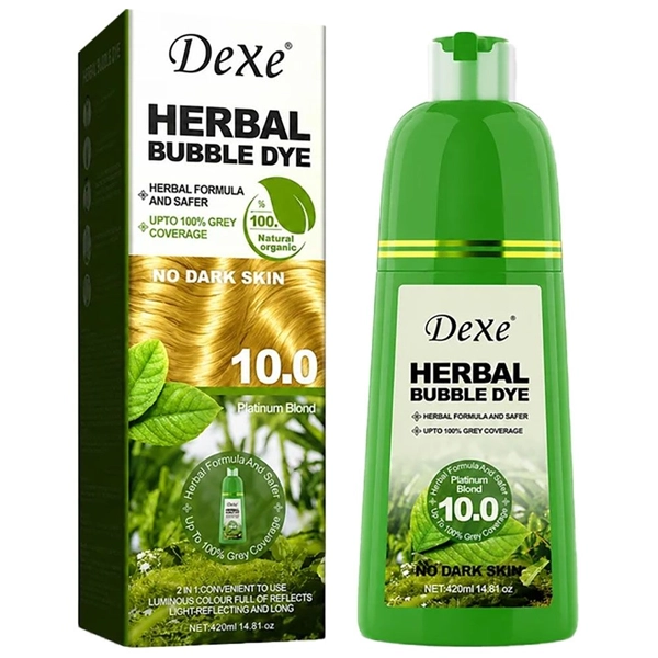 Dexe Shampoo Colorante Herbal Bubble Dye 10 0 Platinum Biond 420ML
