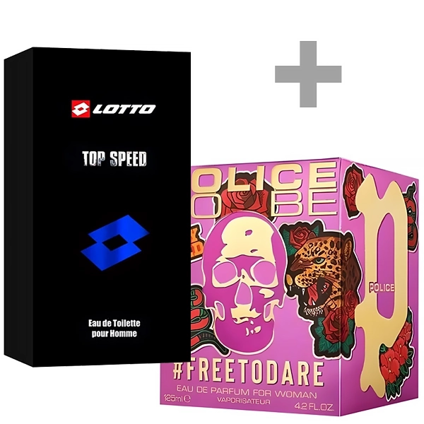 Kit Perfume Feminino POLICE To Be Freetodare EDP 125ml + Perfume Masculino Lotto Top Speed EDT 100ml
