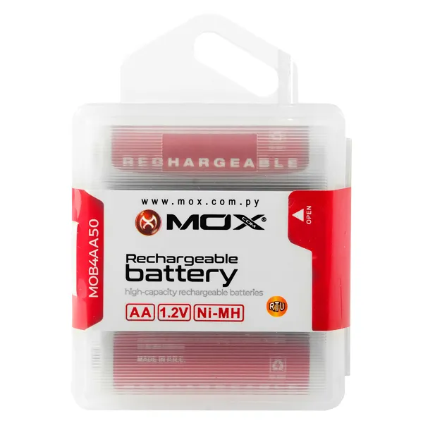 PILHA MOX RECARREGAVEL MOB4AA50 5000MAH AA C/4UNIDADES