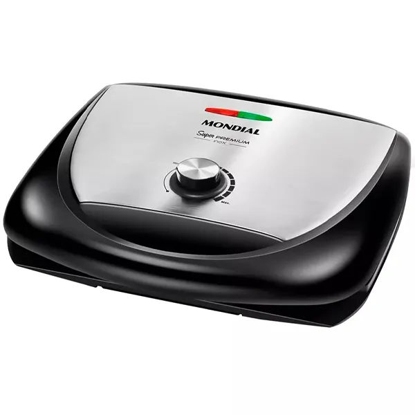 Grill Mondial Super Premiun Inox G-09 1.700 watts Antiaderente 220V ~ 50/60 Hz - Prata/Preto