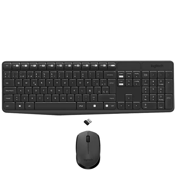 TECLADO LOGITECH MK235 WIRELESS ESPANHOL+MOUSE PRETO