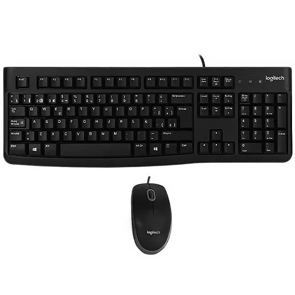 TECLADO LOGITECH MK120 USB ESPANHOL+MOUSE PRETO