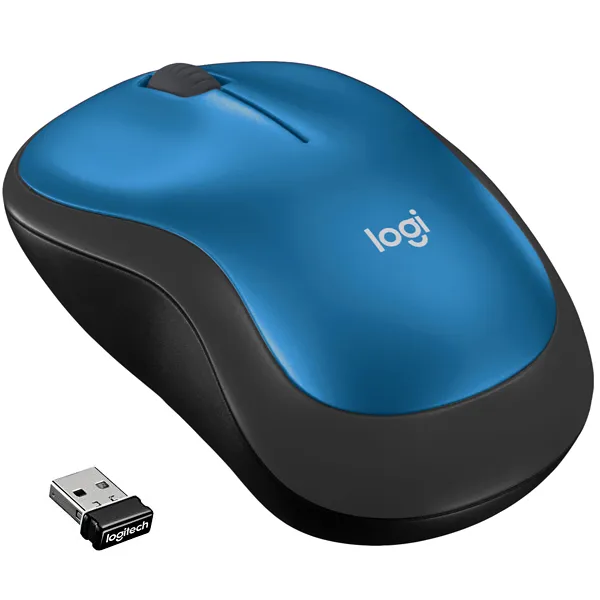 MOUSE LOGITECH M185 WIRELESS OPTICO AZUL/PRETO (3636)