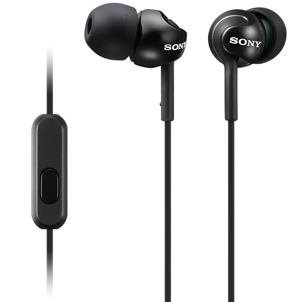 Auriculares Sony MDR-EX110AP con Micrófono y Cable de 1.2 Metros - Negro