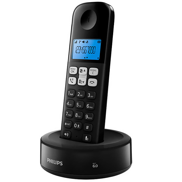 TELEFONE PHILIPS D1311B S/FIO C/BINA 2V PRETO SG