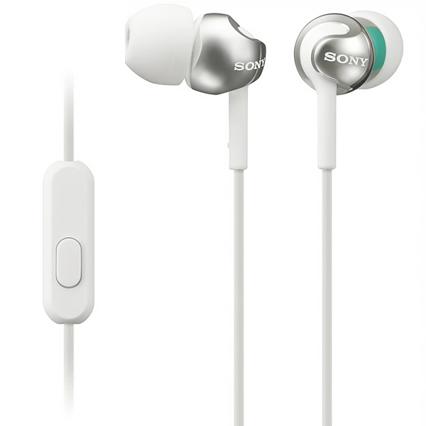 Auriculares Sony MDR-EX110AP con Micrófono y Cable de 1.2 Metros - Blanco