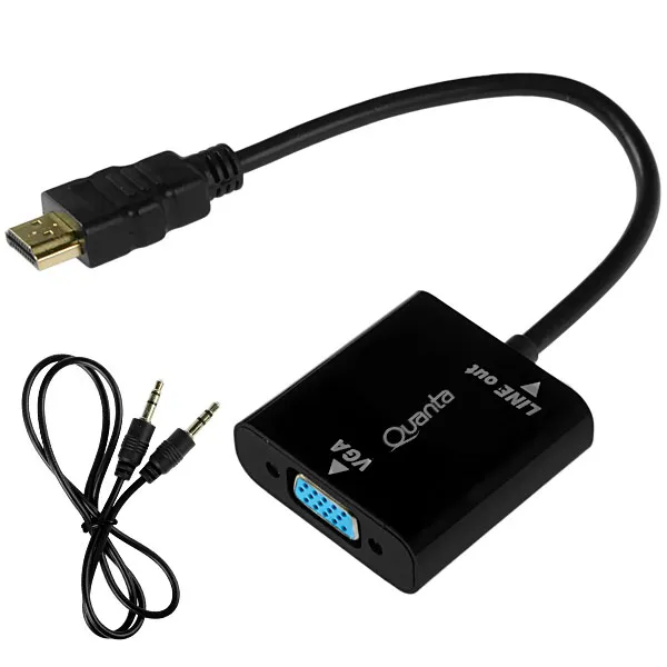 ADAPTADOR HDMI P/VGA QUANTA QTHDV34 PRETO