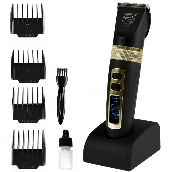 MAQUINA  PROSPER P004 HAIR CLIPPER RECARREGAVEL 2V PRETO/DOURADO