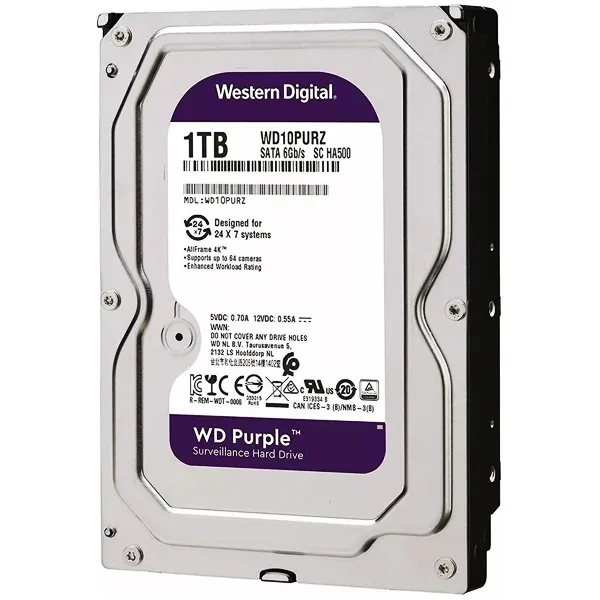 HD WD INTERNO 1TB PURPLE WD10PURZ 3.5" SATA SILVER