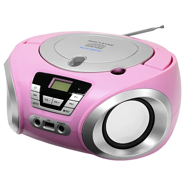 Micro System MegaStar MP1842BT 1.200 watts P.M.P.O con Bluetooth Bivolt - Rosa/Plata