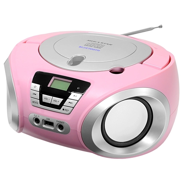Micro System MegaStar MP1842BT 1.200 watts P.M.P.O con Bluetooth Bivolt - Rosa/Plata