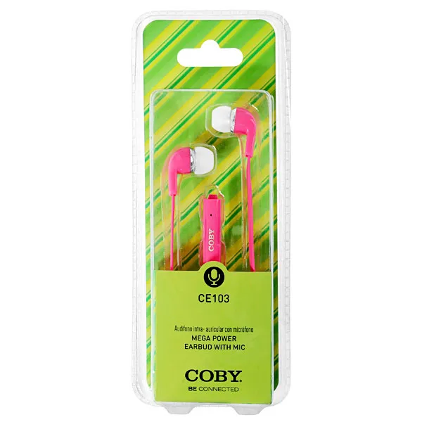 FONE COBY CE103PK C/MICROFONE PEQUENO ROSA