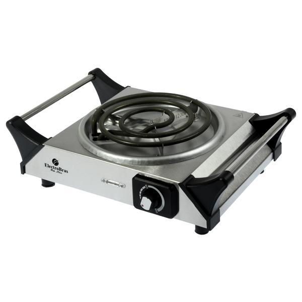 Fogareiro Elétrico ElectroBras Practic Cook Inox EBCE-01 1.200 watts 220V ~ 50/60 Hz - Prata/Preto