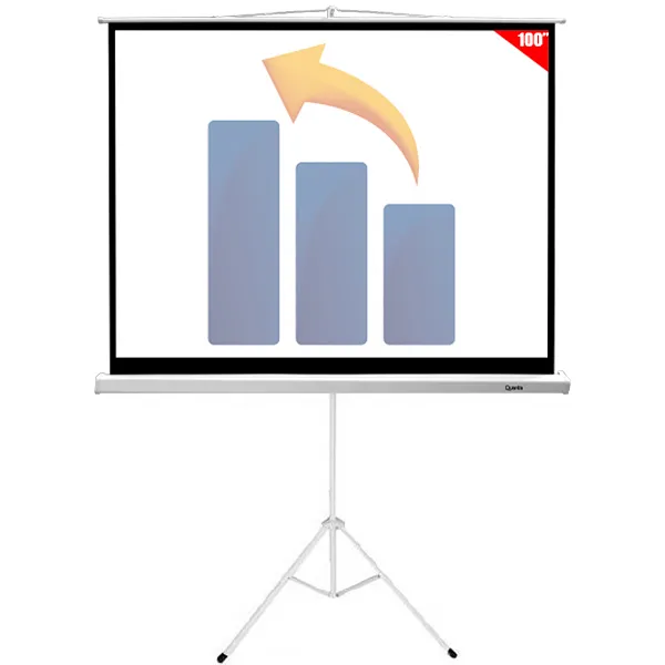 Tela de Projeção Quanta QTTLT100 de 100" com Tripé - Branca