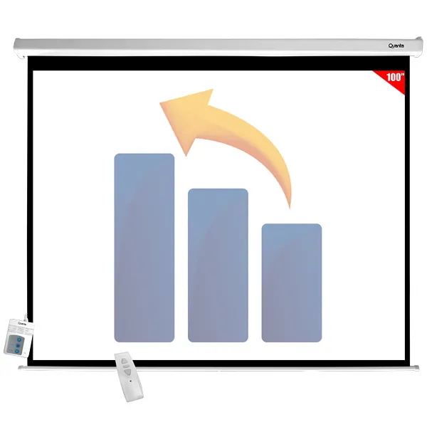 Pantalla para Proyeccion Quanta QTTLE100 de 100" con Control Remoto 220V - Blanca