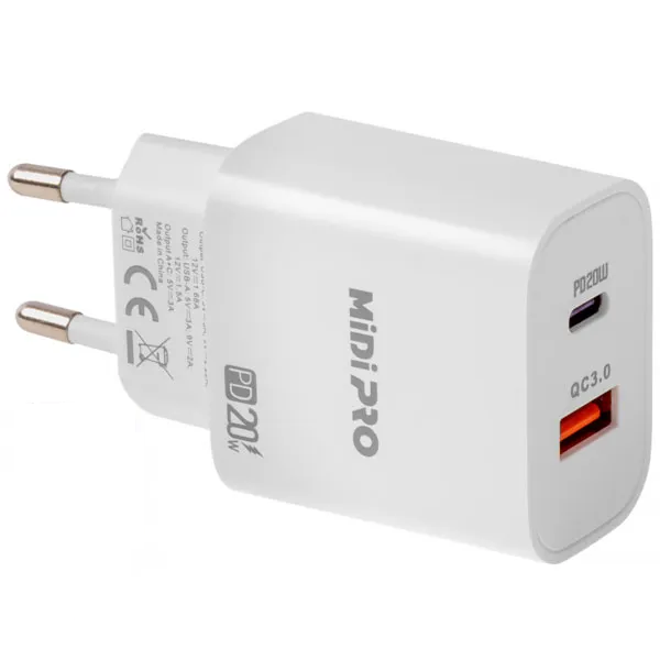 CARREG USB-C LIGHTN P/CEL MIDI PRO MDP20